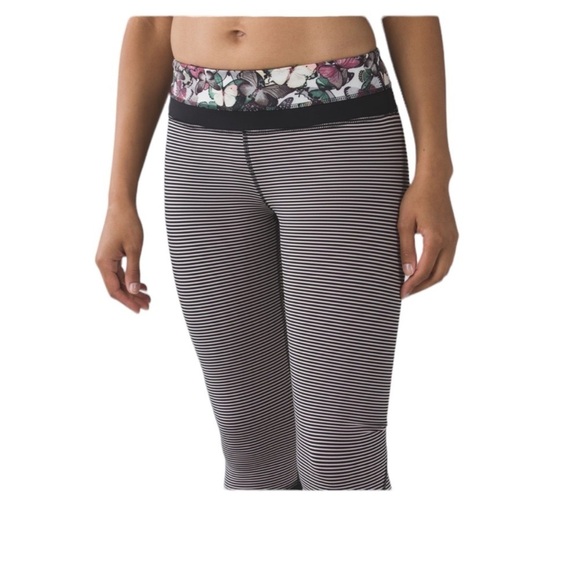 🌺LULULEMON Inspire ll All Full-on Luxtreme Striped /Butterfly Waistband Size 8🌺 - Picture 1 of 9